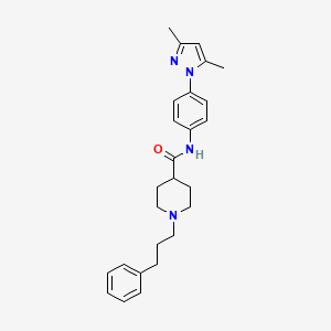 molecular formula C26H32N4O B4256653 N-[4-(3,5-dimethyl-1H-pyrazol-1-yl)phenyl]-1-(3-phenylpropyl)-4-piperidinecarboxamide 