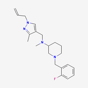 molecular formula C21H29FN4 B4256661 N-[(1-allyl-3-methyl-1H-pyrazol-4-yl)methyl]-1-(2-fluorobenzyl)-N-methyl-3-piperidinamine 