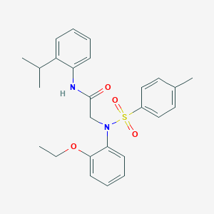 molecular formula C26H30N2O4S B425667 2-{2-ethoxy[(4-methylphenyl)sulfonyl]anilino}-N-(2-isopropylphenyl)acetamide 
