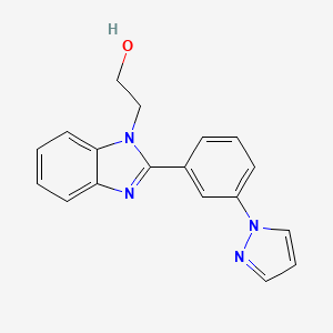 molecular formula C18H16N4O B4256677 2-{2-[3-(1H-pyrazol-1-yl)phenyl]-1H-benzimidazol-1-yl}ethanol 