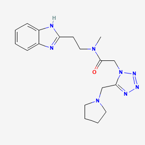 molecular formula C18H24N8O B4256685 N-[2-(1H-benzimidazol-2-yl)ethyl]-N-methyl-2-[5-(1-pyrrolidinylmethyl)-1H-tetrazol-1-yl]acetamide 