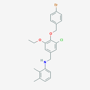 molecular formula C24H25BrClNO2 B425672 N-{4-[(4-bromobenzyl)oxy]-3-chloro-5-ethoxybenzyl}-N-(2,3-dimethylphenyl)amine 