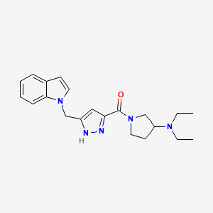 N,N-diethyl-1-{[5-(1H-indol-1-ylmethyl)-1H-pyrazol-3-yl]carbonyl}-3-pyrrolidinamine