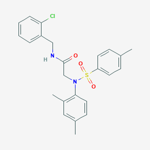 molecular formula C24H25ClN2O3S B425674 N-(2-chlorobenzyl)-2-{2,4-dimethyl[(4-methylphenyl)sulfonyl]anilino}acetamide 