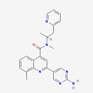 molecular formula C24H24N6O B4256742 2-(2-aminopyrimidin-5-yl)-N,8-dimethyl-N-(1-methyl-2-pyridin-2-ylethyl)quinoline-4-carboxamide 