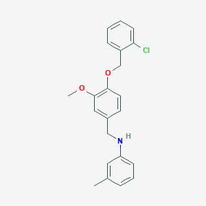molecular formula C22H22ClNO2 B425675 N-{4-[(2-chlorobenzyl)oxy]-3-methoxybenzyl}-3-methylaniline 