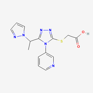 ({5-[1-(1H-pyrazol-1-yl)ethyl]-4-pyridin-3-yl-4H-1,2,4-triazol-3-yl}thio)acetic acid