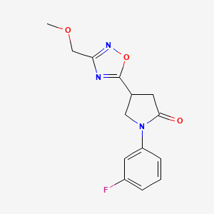 1-(3-fluorophenyl)-4-[3-(methoxymethyl)-1,2,4-oxadiazol-5-yl]-2-pyrrolidinone