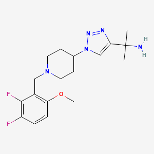 molecular formula C18H25F2N5O B4256763 (1-{1-[1-(2,3-difluoro-6-methoxybenzyl)-4-piperidinyl]-1H-1,2,3-triazol-4-yl}-1-methylethyl)amine bis(trifluoroacetate) 