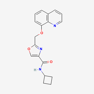 molecular formula C18H17N3O3 B4256767 N-cyclobutyl-2-[(8-quinolinyloxy)methyl]-1,3-oxazole-4-carboxamide 