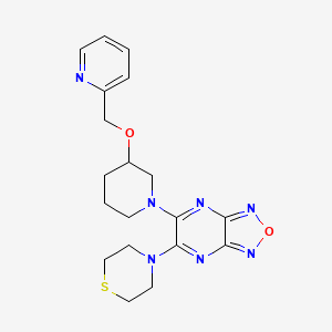 molecular formula C19H23N7O2S B4256791 5-[3-(2-pyridinylmethoxy)-1-piperidinyl]-6-(4-thiomorpholinyl)[1,2,5]oxadiazolo[3,4-b]pyrazine 