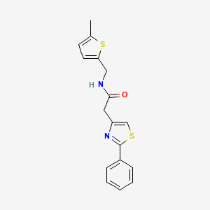 molecular formula C17H16N2OS2 B4256809 N-[(5-methyl-2-thienyl)methyl]-2-(2-phenyl-1,3-thiazol-4-yl)acetamide 