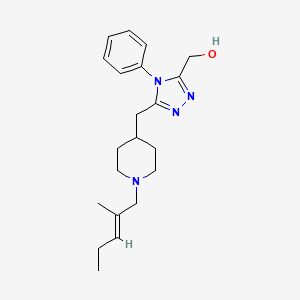 molecular formula C21H30N4O B4256824 [5-({1-[(2E)-2-methylpent-2-en-1-yl]piperidin-4-yl}methyl)-4-phenyl-4H-1,2,4-triazol-3-yl]methanol 