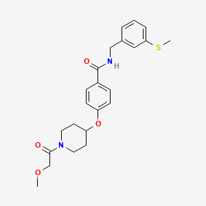 molecular formula C23H28N2O4S B4256835 4-{[1-(methoxyacetyl)-4-piperidinyl]oxy}-N-[3-(methylthio)benzyl]benzamide 