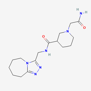 molecular formula C16H26N6O2 B4256846 1-(2-amino-2-oxoethyl)-N-(6,7,8,9-tetrahydro-5H-[1,2,4]triazolo[4,3-a]azepin-3-ylmethyl)piperidine-3-carboxamide 