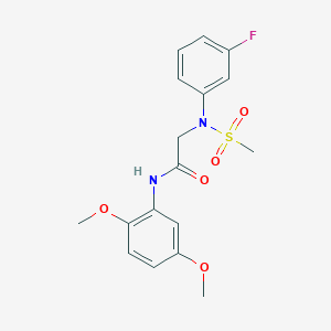 molecular formula C17H19FN2O5S B425685 N-(2,5-dimethoxyphenyl)-2-[3-fluoro(methylsulfonyl)anilino]acetamide 