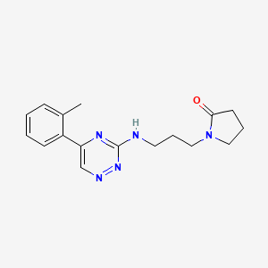 1-(3-{[5-(2-methylphenyl)-1,2,4-triazin-3-yl]amino}propyl)-2-pyrrolidinone