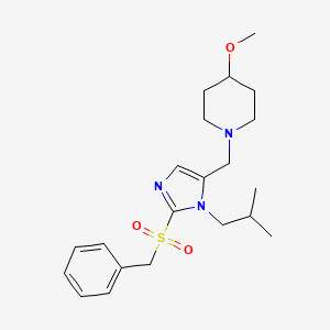 molecular formula C21H31N3O3S B4256863 1-{[2-(benzylsulfonyl)-1-isobutyl-1H-imidazol-5-yl]methyl}-4-methoxypiperidine 