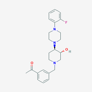 molecular formula C24H30FN3O2 B4256866 1-[3-({(3R*,4R*)-4-[4-(2-fluorophenyl)-1-piperazinyl]-3-hydroxy-1-piperidinyl}methyl)phenyl]ethanone 