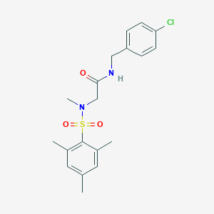 molecular formula C19H23ClN2O3S B425687 N-(4-chlorobenzyl)-2-[(mesitylsulfonyl)(methyl)amino]acetamide 