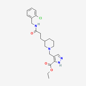 ethyl 4-[(3-{3-[(2-chlorobenzyl)amino]-3-oxopropyl}-1-piperidinyl)methyl]-1H-pyrazole-3-carboxylate