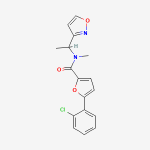 molecular formula C17H15ClN2O3 B4256893 5-(2-chlorophenyl)-N-(1-isoxazol-3-ylethyl)-N-methyl-2-furamide 