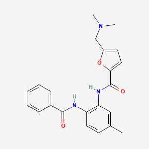 molecular formula C22H23N3O3 B4256898 N-[2-(benzoylamino)-5-methylphenyl]-5-[(dimethylamino)methyl]-2-furamide 