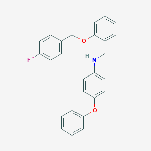 molecular formula C26H22FNO2 B425690 N-{2-[(4-fluorobenzyl)oxy]benzyl}-4-phenoxyaniline 