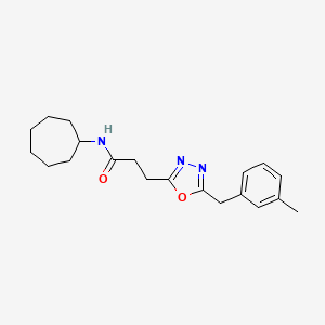 N-cycloheptyl-3-[5-(3-methylbenzyl)-1,3,4-oxadiazol-2-yl]propanamide