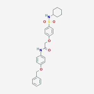 molecular formula C27H30N2O5S B425691 N-[4-(benzyloxy)phenyl]-2-[4-(cyclohexylsulfamoyl)phenoxy]acetamide 