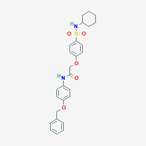 molecular formula C27H30N2O5S B425691 N-[4-(benzyloxy)phenyl]-2-{4-[(cyclohexylamino)sulfonyl]phenoxy}acetamide 