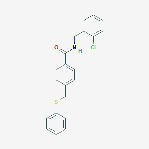 molecular formula C21H18ClNOS B425692 N-(2-chlorobenzyl)-4-[(phenylsulfanyl)methyl]benzamide 