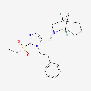 molecular formula C21H29N3O2S B4256920 (1R*,5S*)-6-{[2-(ethylsulfonyl)-1-(2-phenylethyl)-1H-imidazol-5-yl]methyl}-6-azabicyclo[3.2.1]octane 