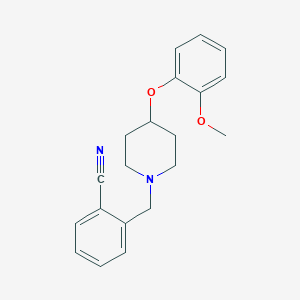 molecular formula C20H22N2O2 B4256923 2-{[4-(2-methoxyphenoxy)piperidin-1-yl]methyl}benzonitrile 