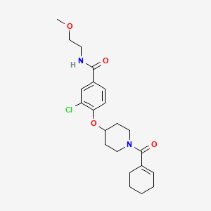 molecular formula C22H29ClN2O4 B4256928 3-chloro-4-{[1-(1-cyclohexen-1-ylcarbonyl)-4-piperidinyl]oxy}-N-(2-methoxyethyl)benzamide 