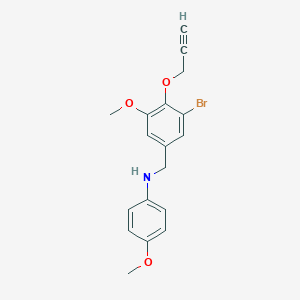 molecular formula C18H18BrNO3 B425693 N-[3-bromo-5-methoxy-4-(2-propynyloxy)benzyl]-N-(4-methoxyphenyl)amine 