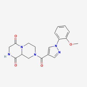 molecular formula C18H19N5O4 B4256947 8-{[1-(2-methoxyphenyl)-1H-pyrazol-4-yl]carbonyl}tetrahydro-2H-pyrazino[1,2-a]pyrazine-1,4(3H,6H)-dione 