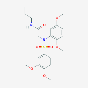 molecular formula C21H26N2O7S B425695 N-allyl-2-{[(3,4-dimethoxyphenyl)sulfonyl]-2,5-dimethoxyanilino}acetamide 