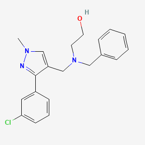 molecular formula C20H22ClN3O B4256957 2-(benzyl{[3-(3-chlorophenyl)-1-methyl-1H-pyrazol-4-yl]methyl}amino)ethanol 
