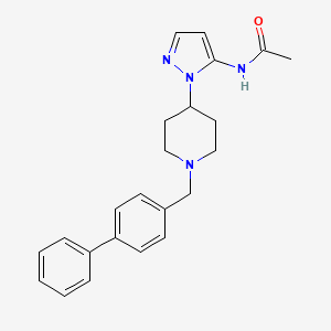 molecular formula C23H26N4O B4256960 N-{1-[1-(4-biphenylylmethyl)-4-piperidinyl]-1H-pyrazol-5-yl}acetamide 