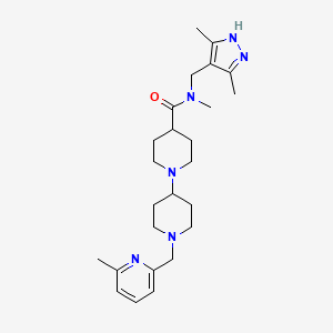 molecular formula C25H38N6O B4256965 N-[(3,5-dimethyl-1H-pyrazol-4-yl)methyl]-N-methyl-1'-[(6-methyl-2-pyridinyl)methyl]-1,4'-bipiperidine-4-carboxamide 