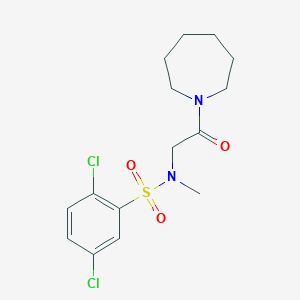 molecular formula C15H20Cl2N2O3S B425697 N-[2-(1-azepanyl)-2-oxoethyl]-2,5-dichloro-N-methylbenzenesulfonamide 