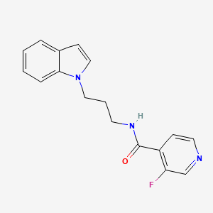 molecular formula C17H16FN3O B4256977 3-fluoro-N-[3-(1H-indol-1-yl)propyl]isonicotinamide 