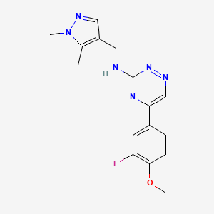 N-[(1,5-dimethyl-1H-pyrazol-4-yl)methyl]-5-(3-fluoro-4-methoxyphenyl)-1,2,4-triazin-3-amine