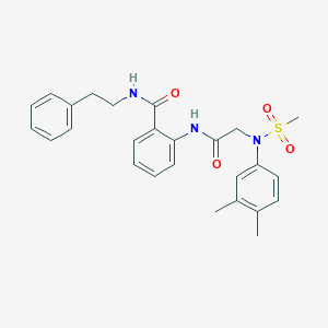 molecular formula C26H29N3O4S B425699 2-({[3,4-dimethyl(methylsulfonyl)anilino]acetyl}amino)-N-(2-phenylethyl)benzamide 