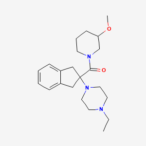 1-ethyl-4-{2-[(3-methoxy-1-piperidinyl)carbonyl]-2,3-dihydro-1H-inden-2-yl}piperazine