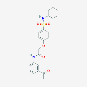 molecular formula C22H26N2O5S B425701 N-(3-acetylphenyl)-2-[4-(cyclohexylsulfamoyl)phenoxy]acetamide 