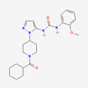 N-{1-[1-(cyclohexylcarbonyl)-4-piperidinyl]-1H-pyrazol-5-yl}-N'-(2-methoxyphenyl)urea