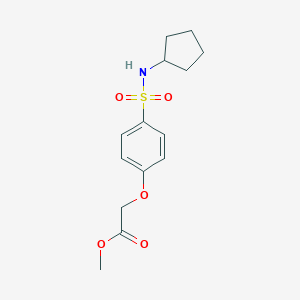 molecular formula C14H19NO5S B425704 Methyl {4-[(cyclopentylamino)sulfonyl]phenoxy}acetate 