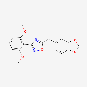 molecular formula C18H16N2O5 B4257046 5-(1,3-benzodioxol-5-ylmethyl)-3-(2,6-dimethoxyphenyl)-1,2,4-oxadiazole 